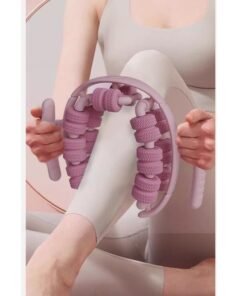 JoyousSto Waist and Leg slimming roller, Foam Roller - Fat Mass Massager,a Muscle Massage Tool for Thighs, Calves and arms ,fitness Relax Roller 360 °28 Wheels Yoga Massage, Soothes Calf Muscles, Souvenir for Women and Mothers(Purple)