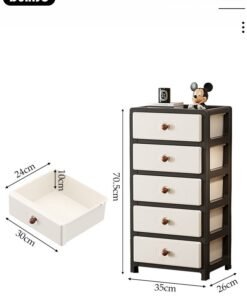 Alternative view of DUNISO Multipurpose Plastic 5-Drawer Storage Cabinet for Kitchen, Bathroom, Bedroom,Kitchen,Living Room,Office,Multifunctional Waterproof Design 5-Tier Vertical Storage Cabinets With Drawers, Slim Narrow Cabine