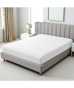 Hotel Linen Klub 1-Piece Stripe Fitted Sheet-  Luxury Hotel Collection, 100% Premium Cotton with Smooth Sateen Texture, Deep Pocket with Durable Elastic Edges – Size: King Cotton White 200x200cm