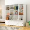 16 Cube Storage Organizer Cabinet Closet new Storage Shelves Plastic Storage Shelving for Bedroom, Living Room, Office, White with Doors 16