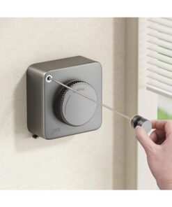 Captaintech Retractable Clothesline,Stainless Steel,Wall-Mounted Space-Saving Clothesline,Anti-Sagging,Easy to Install Without Drilling,Suitable for Balcony/Bathroom/Hotel(Up to 4.8m Gray)