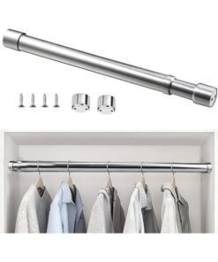 MahMir Stainless Steel Adjustable Extendable Rod ,Clothes Rail Pole with End Sockets & Screws and Rust Resistant for Wardrobe, Shower, Balcony, Windows (  56 - 100cm )