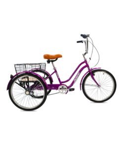 MOGOO Hauler Adult Tricycle 24/26 Inch - 6-Speed Shimano Gears - Durable Steel Frame - Removable Rear Basket With Wheels & Handle - Strong Brakes - Vintage Saddle - Perfect For Shopping