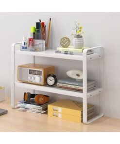 Alternative view of YQbest Desktop Organizer Shelf Office Storage Rack Computer Desk Bookshelf Adjustable Display Shelf for Office Supplies (white)