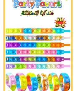 30-Pack Fidget Toys | Bulk Fidget Bracelets for Kids | Birthday Party Favors, Classroom Prizes & Gift Bag Fillers