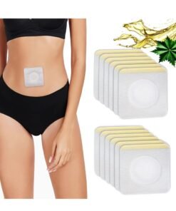 GUDOO 12 Packs Castor Oil Pack Wrap Hypoallergenic Organic Castor Oil Pack Wrap for Belly Button Disposable Self-Adhesive and Highly Absorbent Castor Oil Wraps Patch Pads