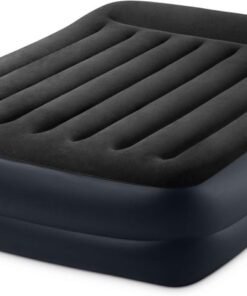 Intex Airbed Inflatable Double Mattress With Built In Electric Pump Plastic Black