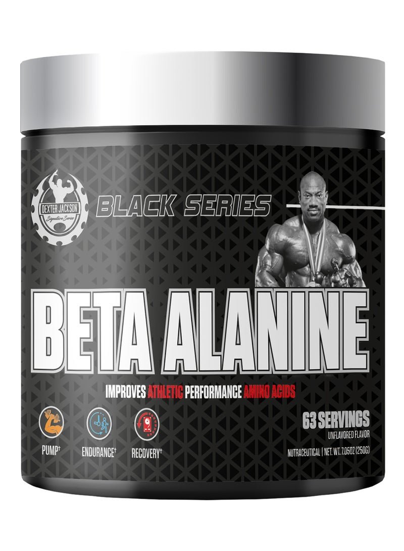DEXTER JACKSON Black Series Beta Alanine 250g - Boost Endurance, Delay Muscle Fatigue, and Enhance Recovery (63 Servings)