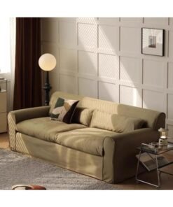 Ripple FURNITURE UAE Homes Modern Round-Arm Sofa, Plush Cushioned Couch, Brown