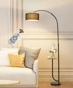 Sharpdo Three-Color Dimmable Vertical Floor Lamp With Warm Light Pure Natural Marble Base with Coffee Table Tray - with Remote Control Time Switch 70x185cm