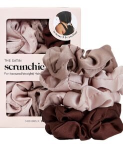 Cameo Satin Scrunchies 5pc Set