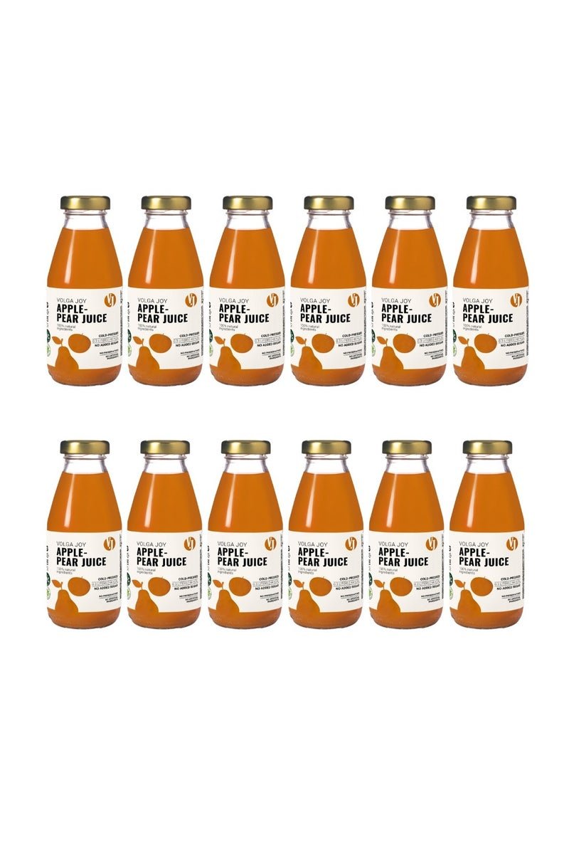 Volga Joy Apple & Pear Juice (No Added Sugar) ,Pack of 12 x 300 ml