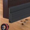 BUPY Door Draft Stopper, 100 cm Length Under Door Seal, Door Sweep for Exterior & Interior Doors, Door Bottom Draft Blocker Dust and Noise Insulation Weather Stripping Draft Guard Insulator, Black