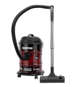 GEEPAS Drum Type Vacuum Cleaner With 21 L Dust Bag Capacity, Anti-Rust Metallic Body| Powerful Suction And Blower Function 21 L 2300 W GVC19018 Red, Black