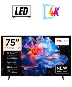 TCL 75-Inch P6K LED 4K UHD HDR Smart TV | Google TV, 60Hz, HDR 10, AiPQ Processor, Dolby Audio, MEMC, HDMI 2.1, Bluetooth 5.2, WiFi 5, Bezel-less Design, (2025 Model) 75P6K Black