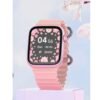 Modio MW13 Mini Women's Smart Watch with 36mm Display 3 Pair Straps Anlog Watch Bracelet Ring Earings Set Combo Pink