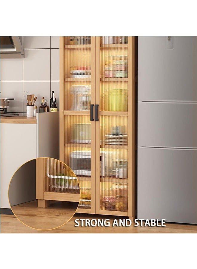 JCB CHIC Kitchen Cabinet Storage Pantry Cabinets Storage Cabinet Storage Organizer with Clear Doors and Adjustable Shelves,Mini Countertop Cabinet,Modern Coffee Bar Cabinets Sideboard Buffet Storage Cabinet - Image 4