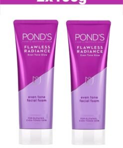 Pond's Flawless Radiance Facial Foam Cleansing and Exfoliating with Niacinamide and Vitamin E, Even-tone Glow, gives Blemish-Free Skin, 100g x 2