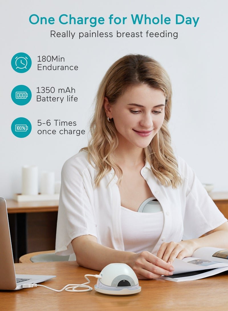 Paruu P20 Wearable Breast Pump Hands Free,4 Modes & 12 Levels Suction with Soft Double-Sealed Flange, Electric & Portable Pump Accessories, LED Display - Image 4