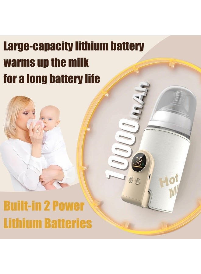 Portable Bottle Warmer, Fast Heating,Leak-Proof,Adjustable Travel Warmer with Battery, 10000mah Battery Powered, Heating Breast Milk Warmer for Travel Outdoor - Image 2