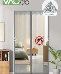 VAOdo Magnetic Screen Door Self Sealing Heavy Duty Hands Free Mesh Partition Keeps Bugs Out Pet and Kid Friendly Works with Front Doors and Sliding Doors