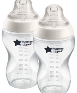 tommee tippee Natural Start Baby Bottles 340ml – 2-Pack Anti-Colic Feeding Bottles for Newborns & Infants – Soft Silicone Breast-Like Teat, Easy Latch, Milk Bottle for Babies – BPA-Free