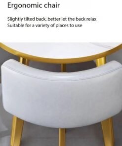 Alternative view of fashionhome Set of 5 Modern Compact Design Dinning Table Chair Set Round Ergonomic Chairs and Table for Kitchen Home Office Conference Room 80x75 and 59x73 cm