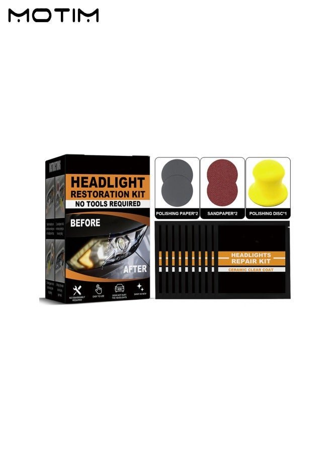 Motim Car Headlight Restoration Kit, Headlight Polish, Car Headlight Renewal Polish, Brings Headlights Back to Like New Condition, Restore Cloudy Dull and Yellowed Lens