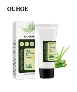 OUHOE Aloe Soothing Sun Cream SPF50+ PA+++,For Sensitive Skin,Waterproof & Sweatproof Moisturizing Sunscreen  50ml