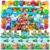 FRUITFUL PARTY Super Mario Birthday Party Supplies, 68pcs Super Mario Party Decorations Set Mario Bros Birthday Decorations Banner Backdrop Tablecloth Balloons