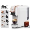 Cafelffe Espresso Coffee Machine 19Bar Hot Cold Coffee Maker For D Series Large Capsule and N Series Small Capsule, ESE Pods And Coffee Powder 1450W 600ML White