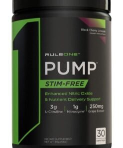 RULE 1 Pump Stim-Free Enhanced Nitric Oxide And Nutrient Delivery Support Black Cherry Limeade 30 Servings 231G