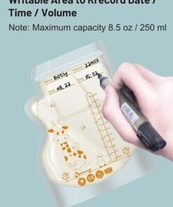 Sharpdo 50 Pieces Breastmilk Storage Bag, Disposable Milk Storage Bag for Breastfeeding, No-Leak Milk Freezer Storage Pouches, 200ml / 250ml - Image 3