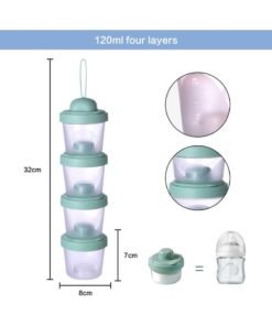 RATSAW 4-Layer Baby Milk Powder Formula Dispenser Baby Powder Milk Formula Containers for Travel Baby Feeding Snack Storage Container Portable InfantClean And Convenient Milk Powder Dispenser Bottle Set