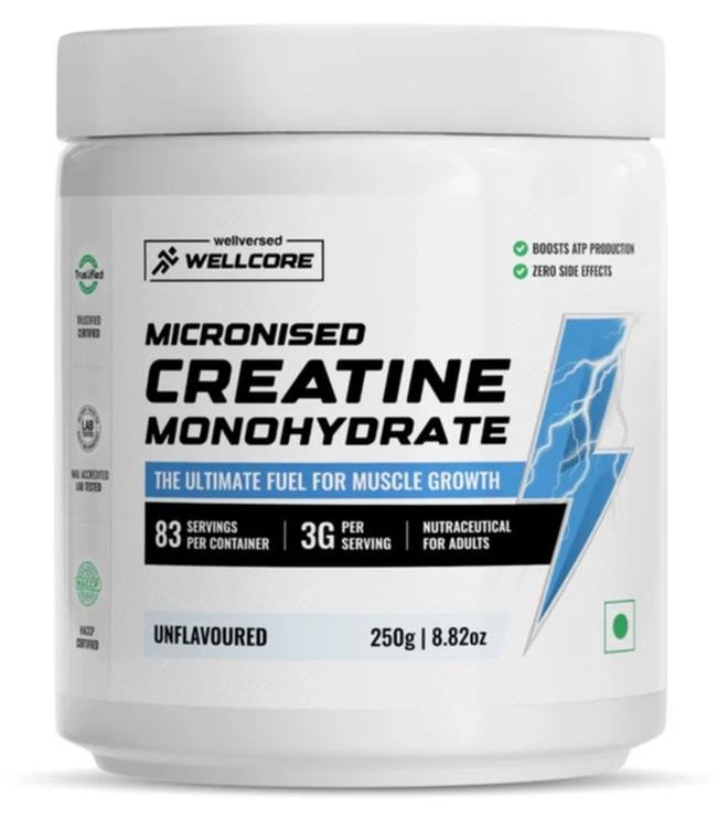 Wellcore Micronised Creatine Monohydrate (250g, 83 Servings)