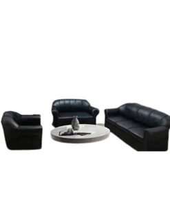 Maharat Al Bahar 6– Seater sofa set PVC Lather -1+2+3- Black 190x80x70