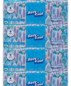 Soft N Cool Facial Tissue Nylon Pack 200 Sheets 2Ply, 5 Boxes