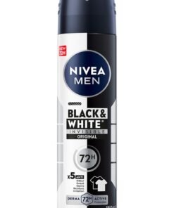 Nivea Men Black And White Invisible Antiperspirant Deodorant Spray Original 72H Active Protection 5In1 Anti-Odour Sweat Stains Residues Andirritation 150ml