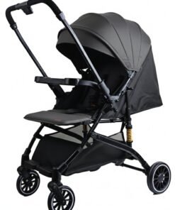 Zenito Lightweight 6.5 kg Reversible Baby Stroller, Two-Way Push Travel Stroller with One-Hand Fold, Adjustable Seat & Canopy, Shock-Absorbing Wheels, 5-Point Safety Harness & Large Basket, 0-36 Months | Black
