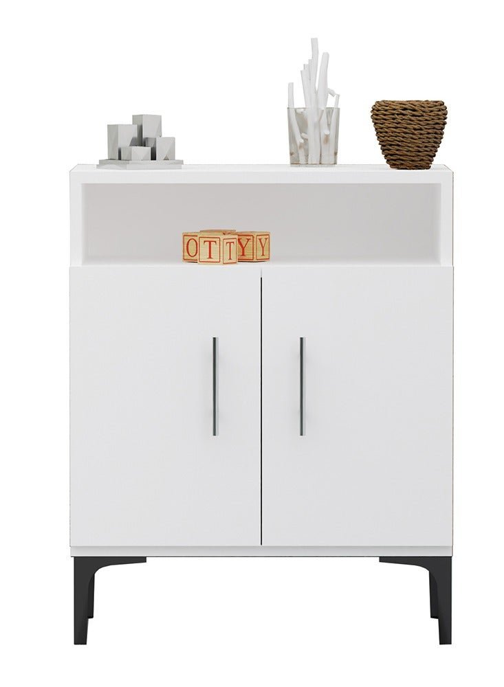 Mahmayi Stylish Multifunctional Medium Height Cabinet with 2 Drawer, 2 Shelf Storage Ideal for Living Room, Kitchen, Bedroom - White