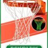 GROIC Nightlight Basketball Net, Glow in The Dark Basketball Hoop Net, Luminous Replacement Basketball Goal Net, Standard Size 12 Loops All Weather Nylon Replacement Net for Indoor/Outdoor