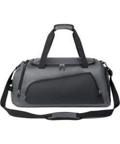 TRASSLE Sport Gym Bag Mens Womens,Large Travel Duffle Bag with Shoe Compartment Carry On Duffel Bag,Waterproof Weekend Overnight Bag (Grey)