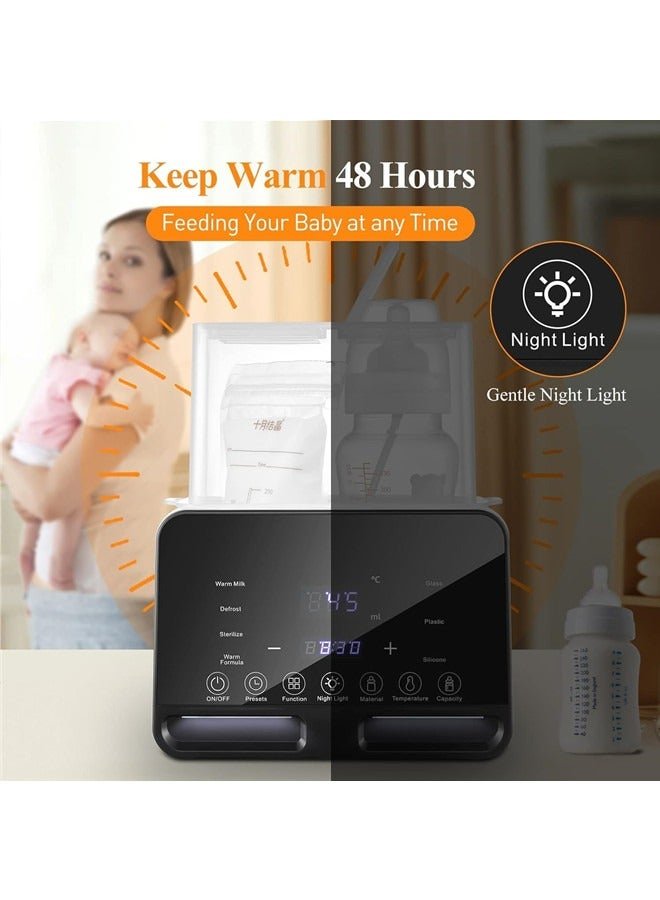 Beauenty Baby Bottle Warmer, 9-in-1 Milk Warmer for Breastmilk Formula, 48H Constant Warming.