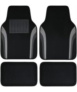 JOGAMS Car Floor Mat Set Non Slip Velvet Automotive Floor Mats with TPR Nailed Bottom Four Season Universal Auto for Most Car SUV 4Pack