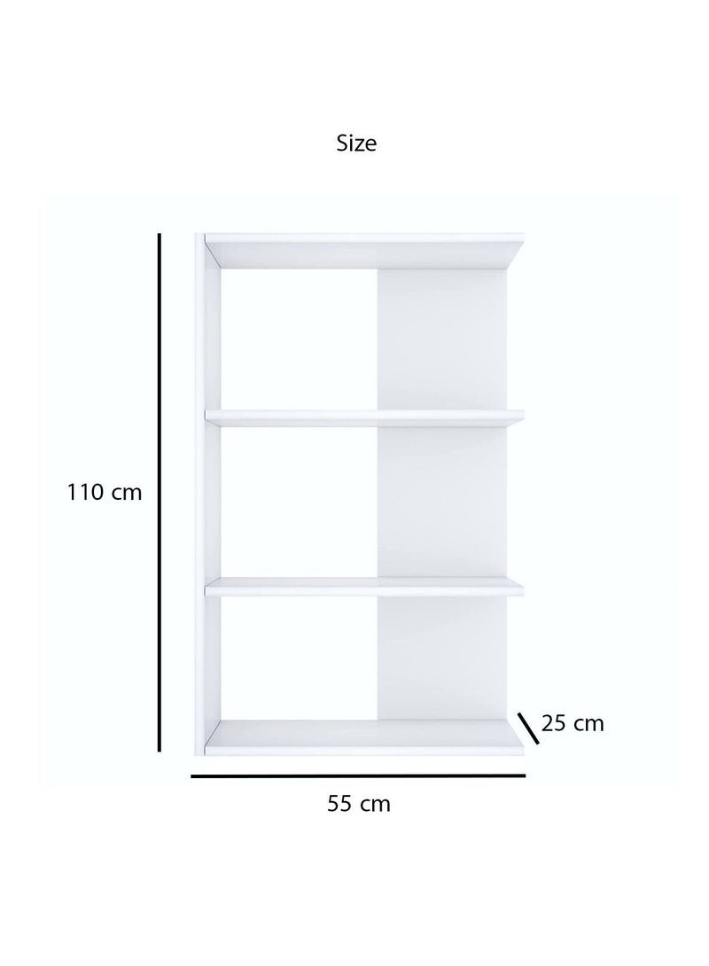 MODERN HOME 5-Shelf Brown Bookcase – Wooden Storage & Display Unit for Living Room and Office - Image 5