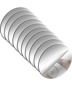 TPGP 10 Pcs Round Mirror 15cm Mirror Tiles Self Adhesive Mirror Acrylic Small Mirror Wall Mirror Stick on Mirror for Home Living Room Bedroom Decor