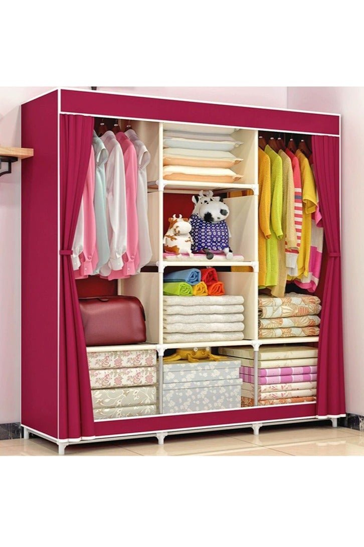 Simple Cloth Wardrobe, Storage Wardrobe, Dustproof Wardrobe, Steel Frame Reinforced Combination Simple Wardrobe, Economical Assembled Cloth Wardrobe