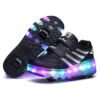 DUNISO Kids Roller Skates  with 4 Wheels,New Upgrade Skates with LED Light,Rechargeable Sport Sneaker for Boys Girls Beginner,More Balanced