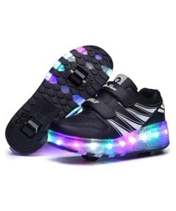 DUNISO Kids Roller Skates  with 4 Wheels,New Upgrade Skates with LED Light,Rechargeable Sport Sneaker for Boys Girls Beginner,More Balanced