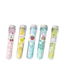 SUNISA Travel Soft Paper Soap Flower Design Tube Shape Bottle (Assorted/Multicolor Colour) 5Pcs